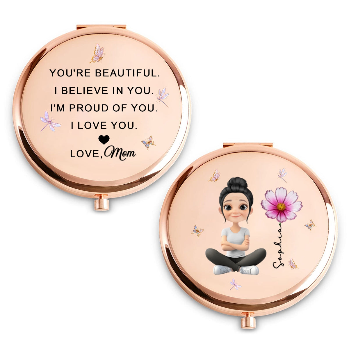 You Are Beautiful - Personalized Compact Mirror