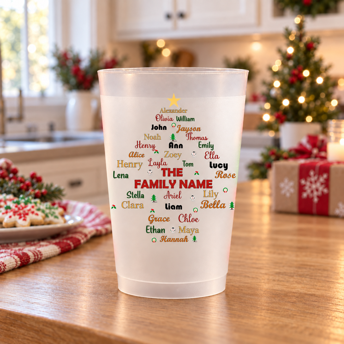 Made For Family Christmas Moments - Personalized Frosted Cup