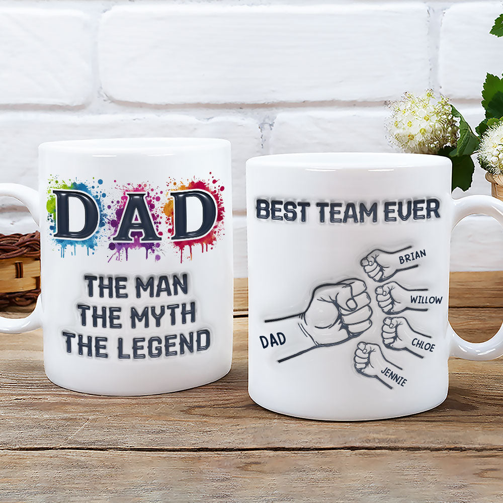 Custom Father's Day, Special Gift for Dad & Grandpa • Papa We Love You - Personalized 3D Inflated Effect Mug