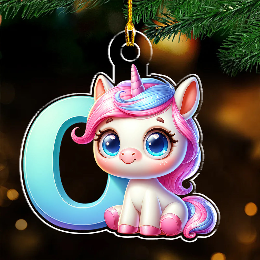 Custom Family Ornament, Christmas Gift for Family Members •  Alphabet Game Cartoon - Personalized Acrylic Ornament