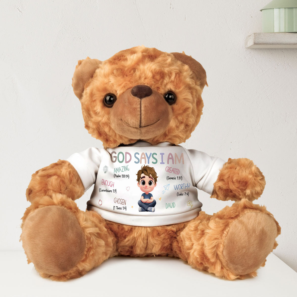 God Says I Am Amazing - Personalized Cuddle Bear