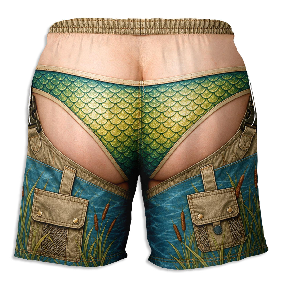 Custom Funny 3D Body Swim Trunks for Men, Birthday Summer Gift • Merman Vibes - Personalized Beach Shorts