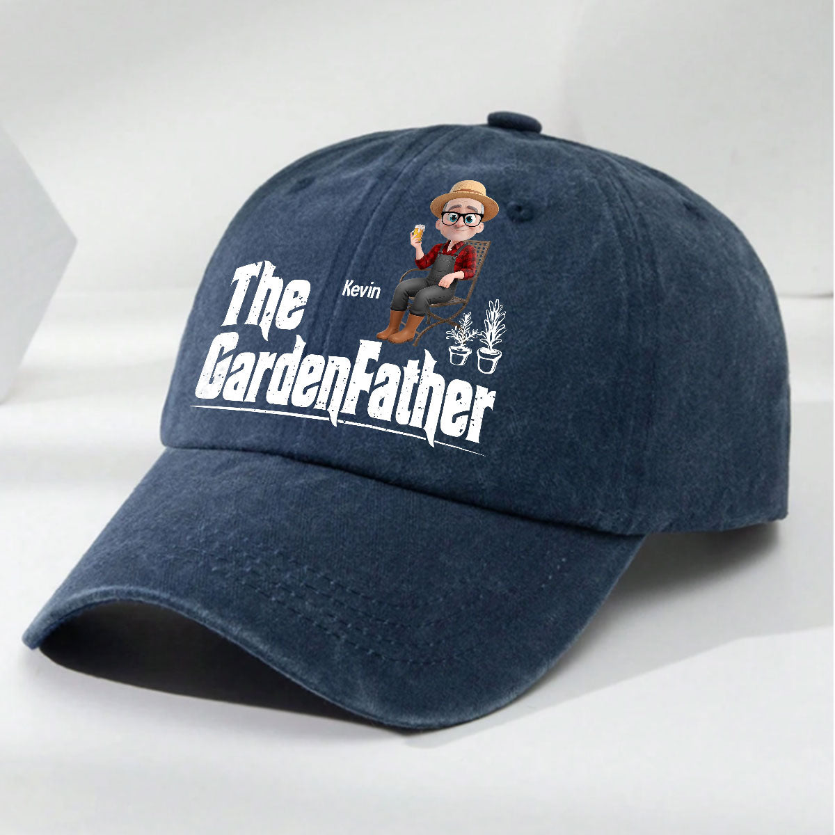 Custom Christmas Headwear Birthday Gifts for Dad • Boss Of The Blooms - Personalized Vintage Washed Denim Cap