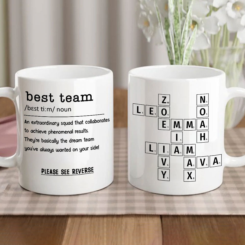 Custom Coworker, Christmas & Birthday Team Appreciation Gift • Coworker Crossword - Personalized Coffee Mug