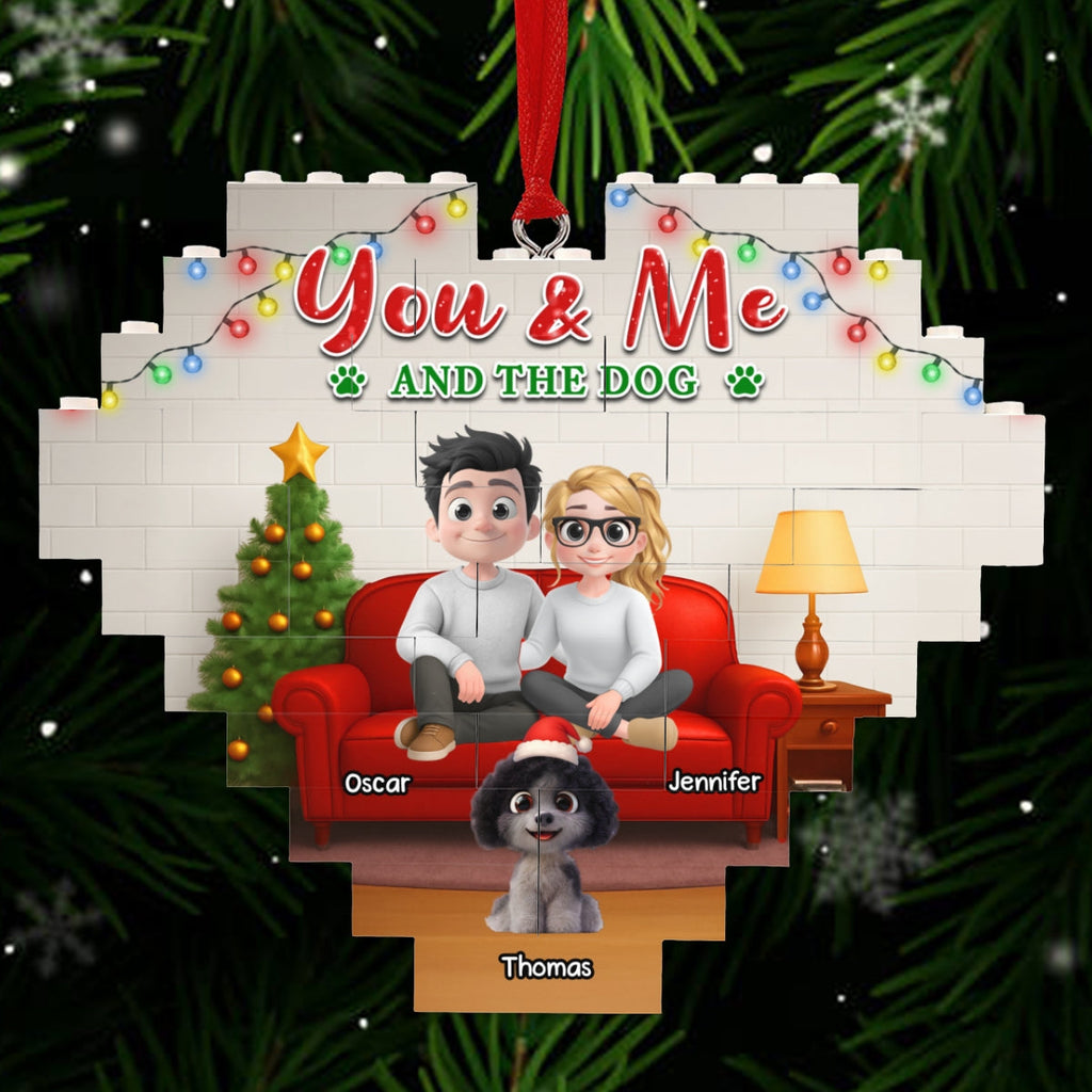 Custom Family Ornament, Christmas Gift for Family Members •  In The Same Home - Personalized 3D Effect Heart Puzzle Ornament