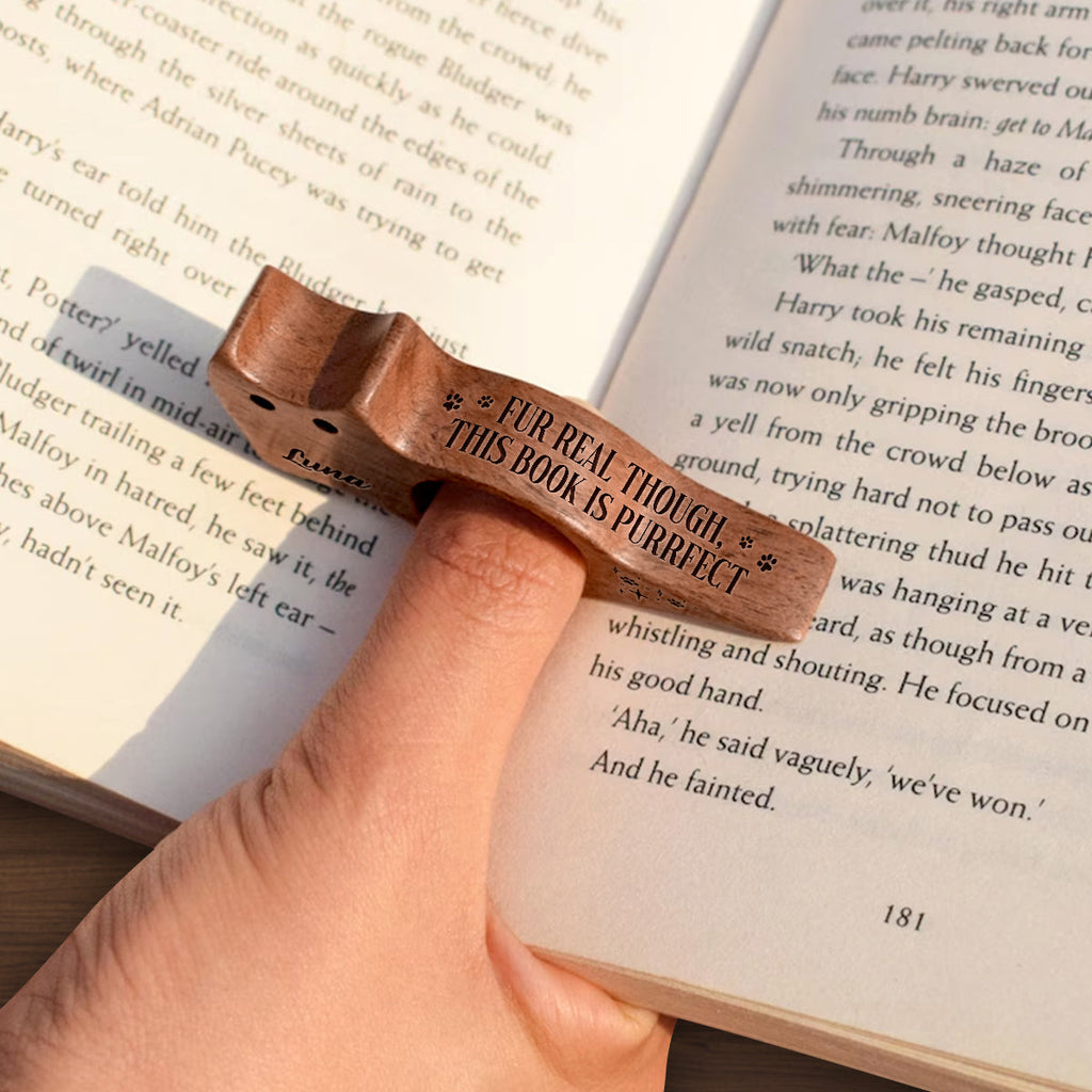 Custom Christmas Birthday Bookish Gifts For Book Lovers & Cat Lovers • Flicks And Plot Twists - Personalized Cat Book Page Holder