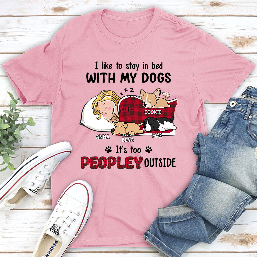 Custom Christmas & Birthday Keepsake Gift • Like To Stay In Bed - Personalized Unisex T-shirt