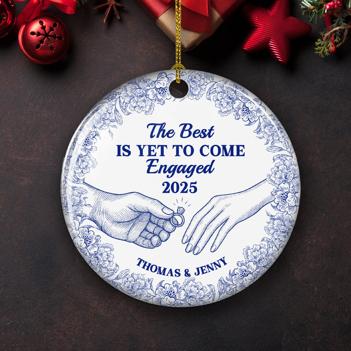 Custom Keepsake Christmas Ornament •  The Best Is Yet Ahead - Personalized Ceramic Ornament