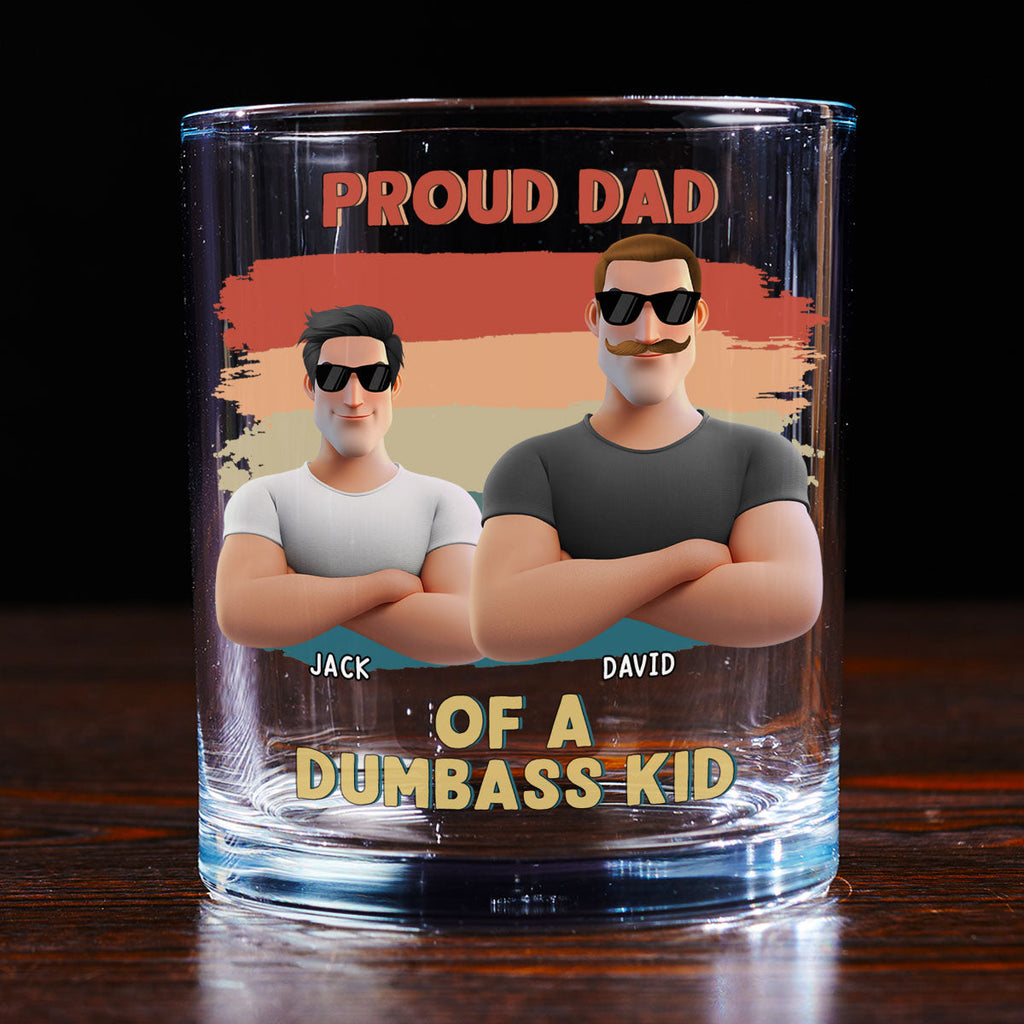Custom Father's Day Birthday Gifts for Dad • Proud Dad Of A Few Crazy Kids - Personalized Whiskey Glass