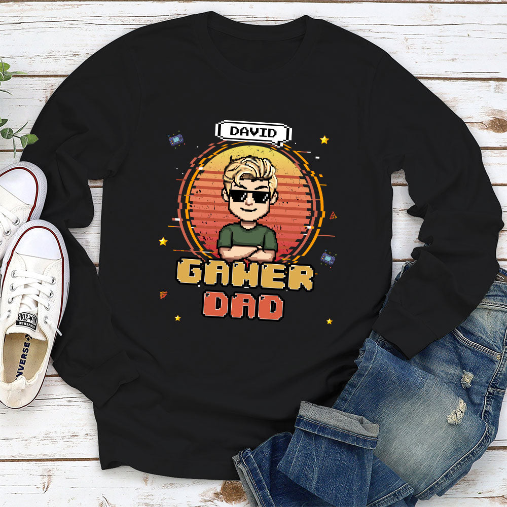 Custom Father's Day, Special Gift for Dad & Grandpa • Retro Gamer Dad - Personalized Shirt
