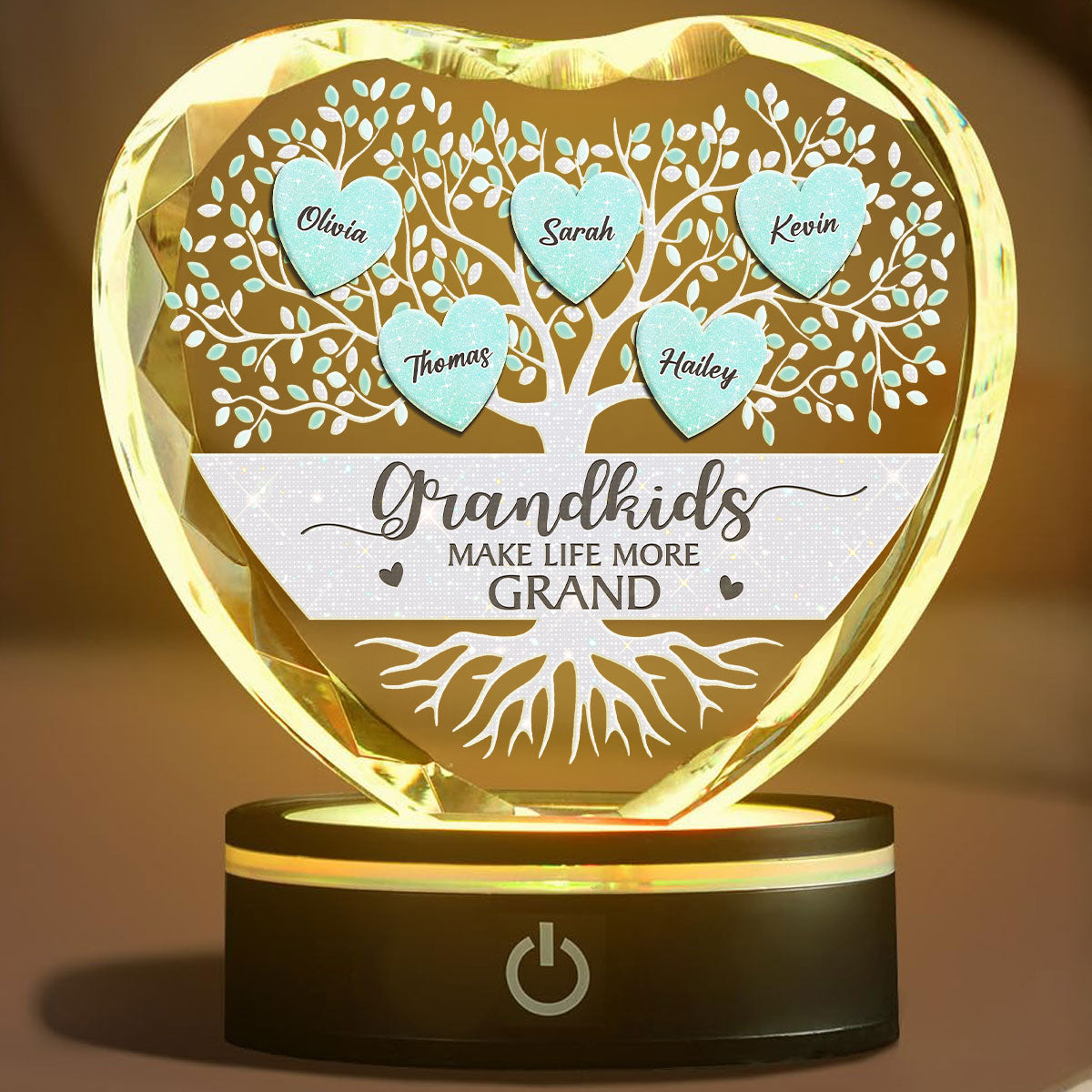 Lovely Grandkids - Personalized Crystal Led Light