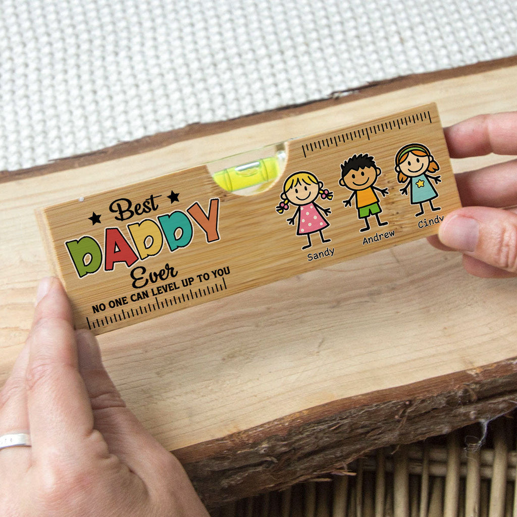 No One Measures Up To You Happy Fathers Day - Personalized Wooden Spirit Level Bottle Opener