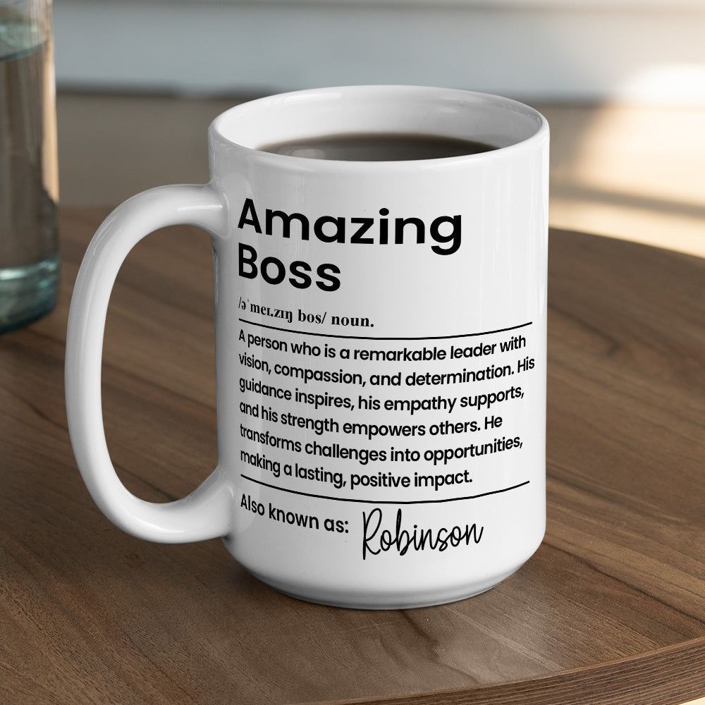 Custom Coworker, Christmas & Birthday Team Appreciation Gift • Amazing Boss - Personalized Coffee Mug