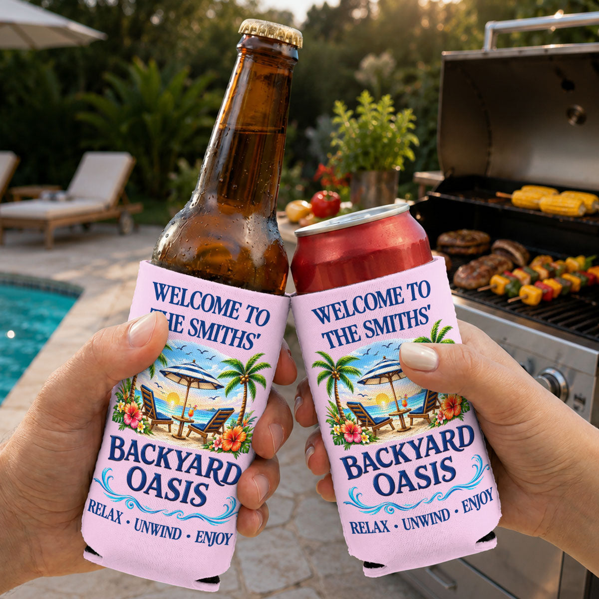 Relax And Unwind - Personalized Skinny Can Cooler