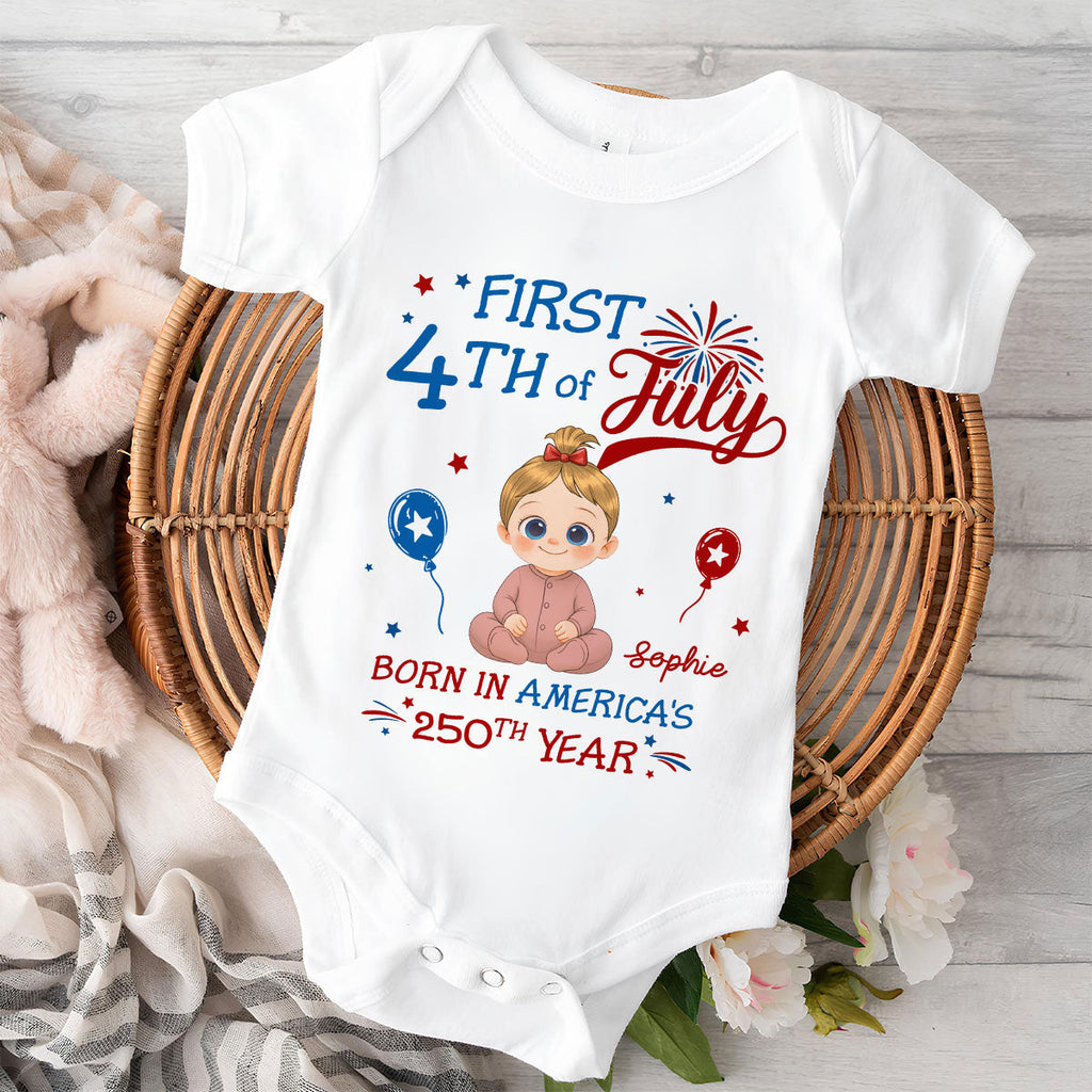 1st 4th Of July - Personalized Baby Onesie