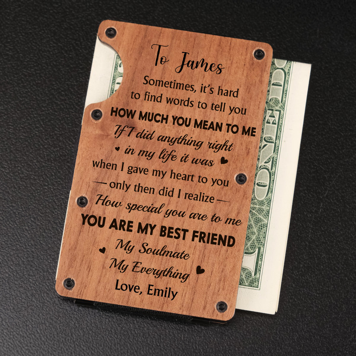 You Mean Everything To Me - Personalized Wooden Card Holder