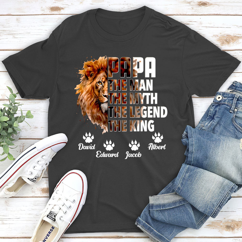 Custom Father's Day, Special Gift for Dad & Grandpa • Dad Is The King - Personalized Shirt