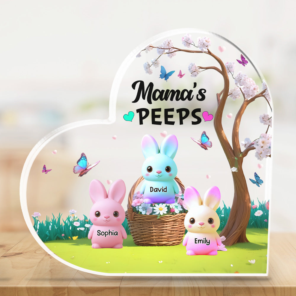 Custom Family Decor, Christmas Birthday Family Keepsake • Marshmallow Rabbit - Personalized Acrylic Plaque