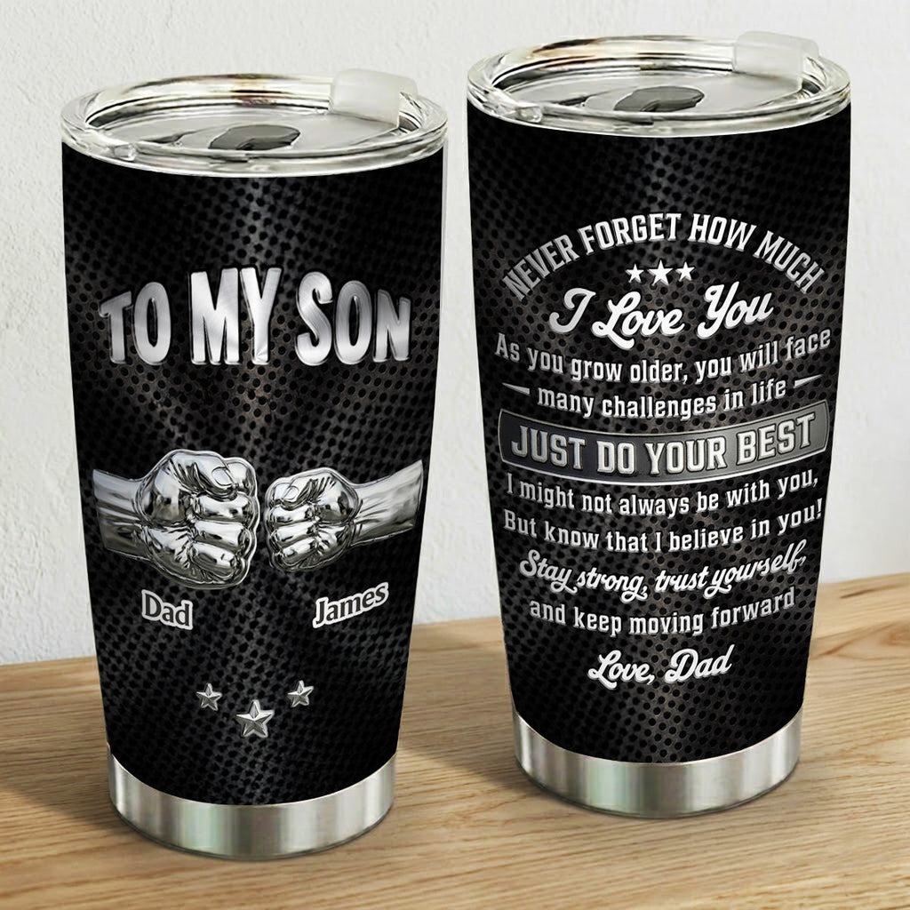 Custom Christmas Birthday Gifts For Son • Son I Believe In You - Personalized 3D Effect Tumbler
