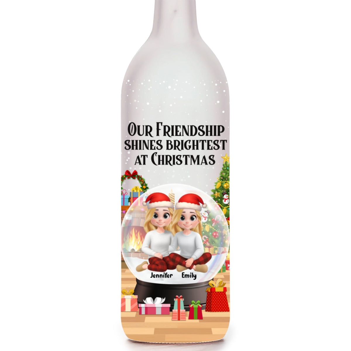 Our Friendship Shines Brightest - Personalized Bottle Lamp