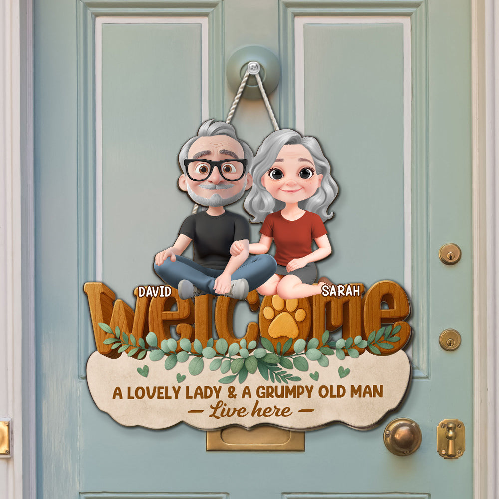 Custom 3D Wife Anniversary Wall Decor Keepsake Gift • Greetings To Our Home - Personalized 3D Effect Wood Sign