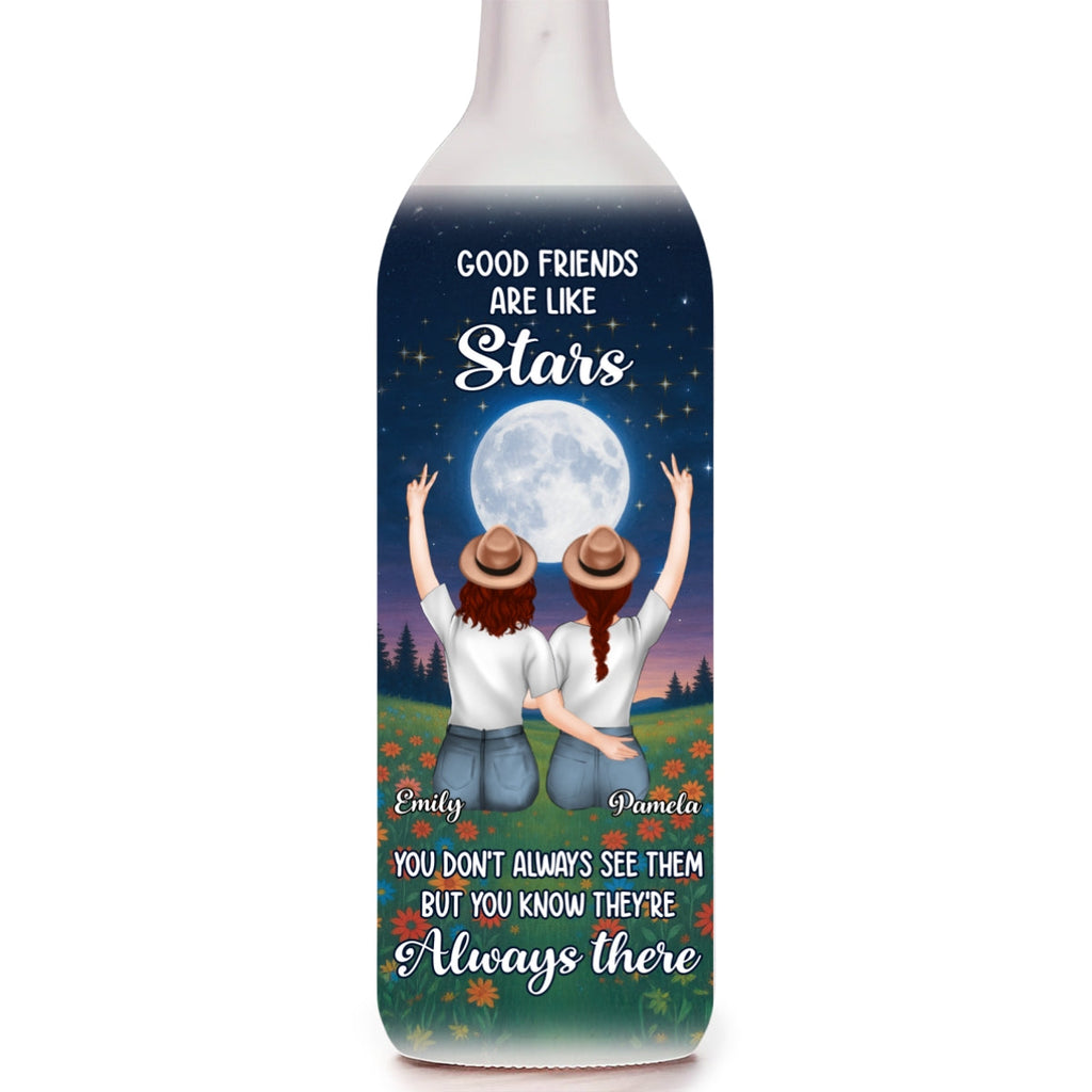 Moon And Stars Friendship - Personalized Bottle Lamp