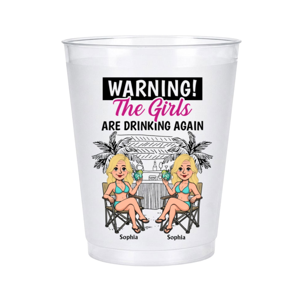 One More Round Please - Personalized Frosted Cup