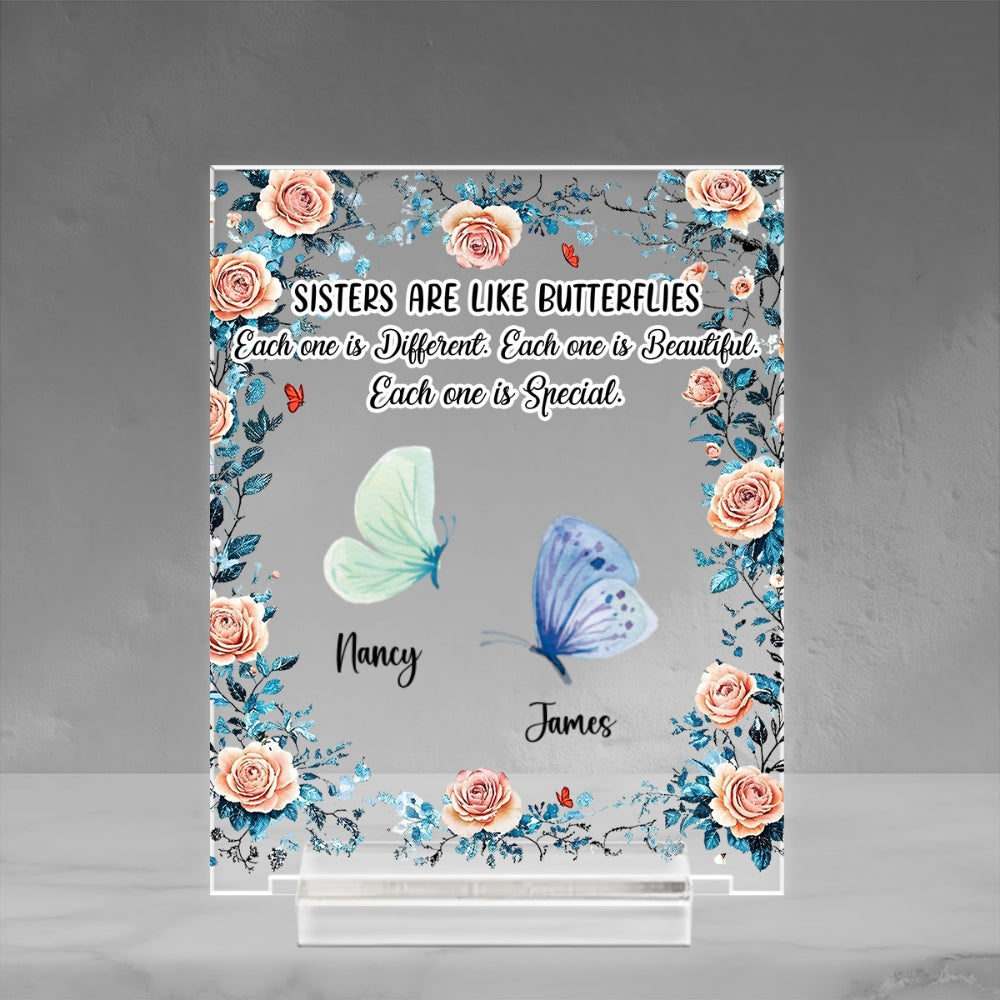 Custom Friendship Decor, Christmas Birthday Gifts For Best Friend • Sisters Make The Good Times Unforgettable - Personalized Acrylic Plaque With Base
