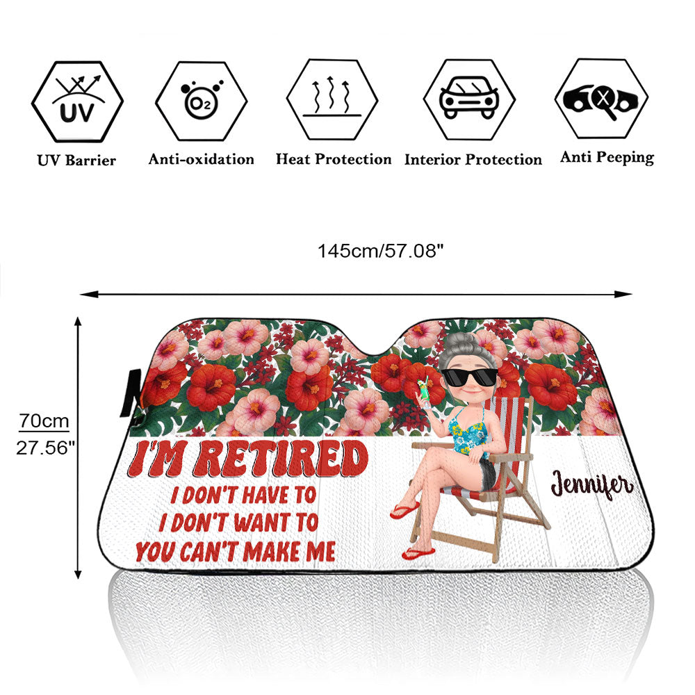 I Am Retired - Personalized Car Sunshade