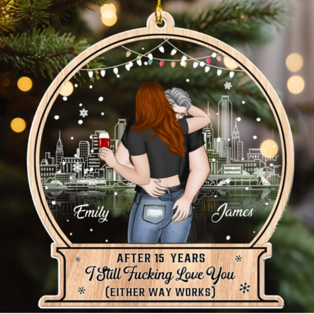 Custom Couple Christmas Ornament, Anniversary Gift •  Thanks For All - Personalized Acrylic Ornament