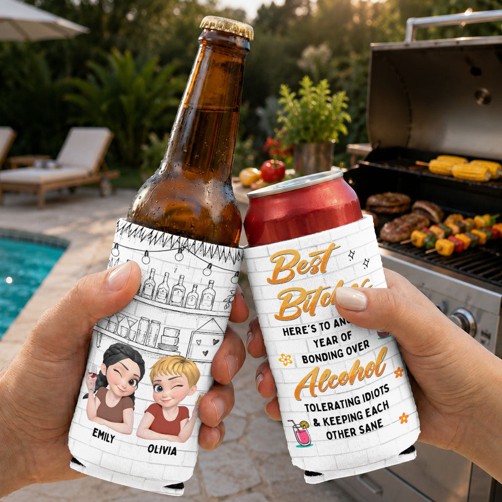Best Bitches - Personalized Skinny Can Cooler