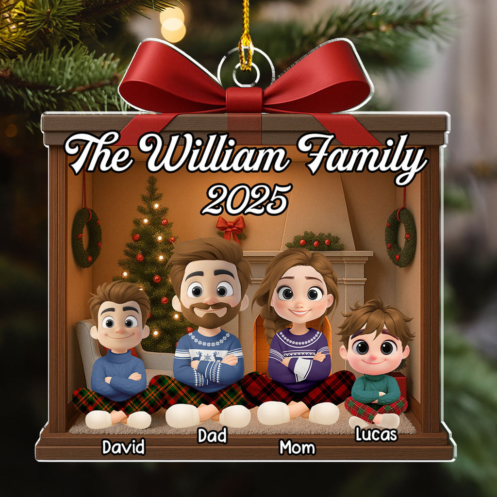Custom Family Ornament, Christmas Gift for Family Members •  Family Is Everything 2025 - Personalized Acrylic Ornament