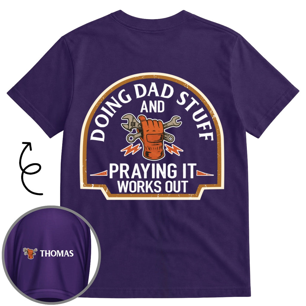 Custom Father's Day, Special Gift for Dad & Grandpa • Daddy Stuff - Personalized Shirt With Design On Sleeve