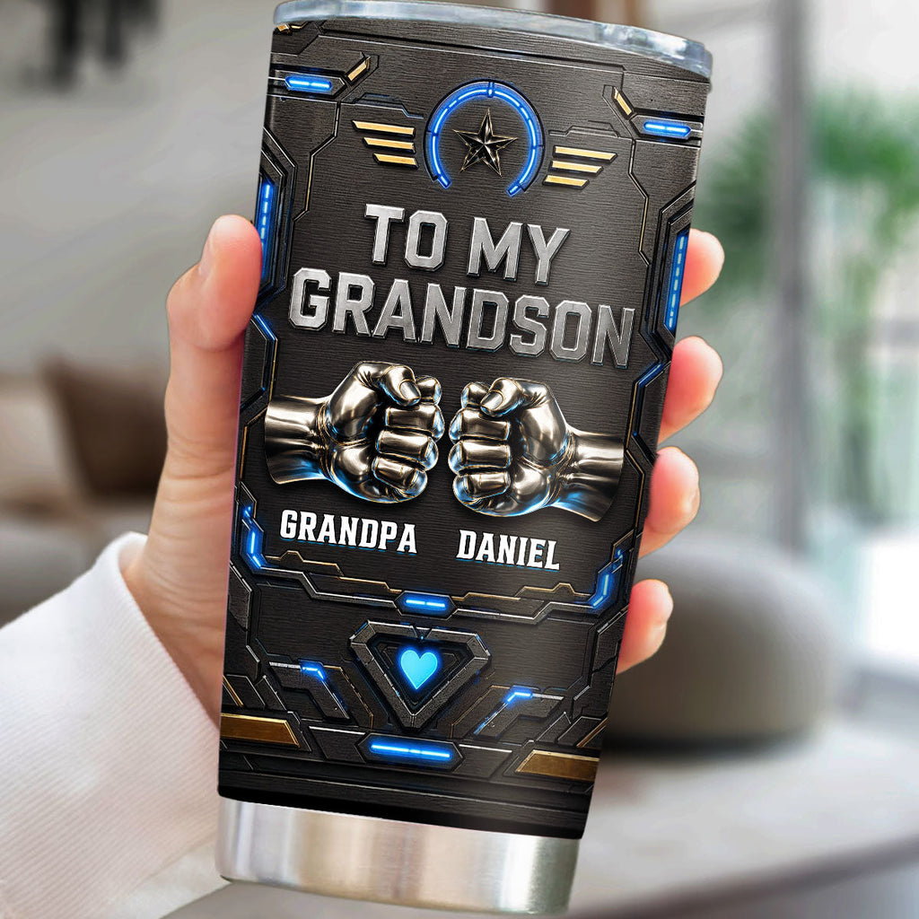 Custom Christmas Birthday Gifts For Grandson • I Know You Can Be Strong Man - Personalized 3D Effect Tumbler