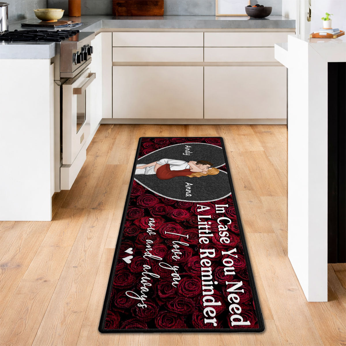 Custom Couple Rug, Anniversary Housewarming Gift For Wife Husband • Love You Now And Always - Personalized Runner Rug