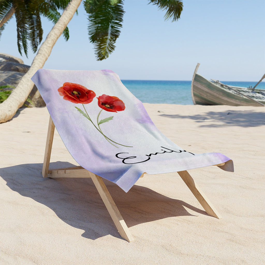 Beach Flower - Personalized Beach Towel