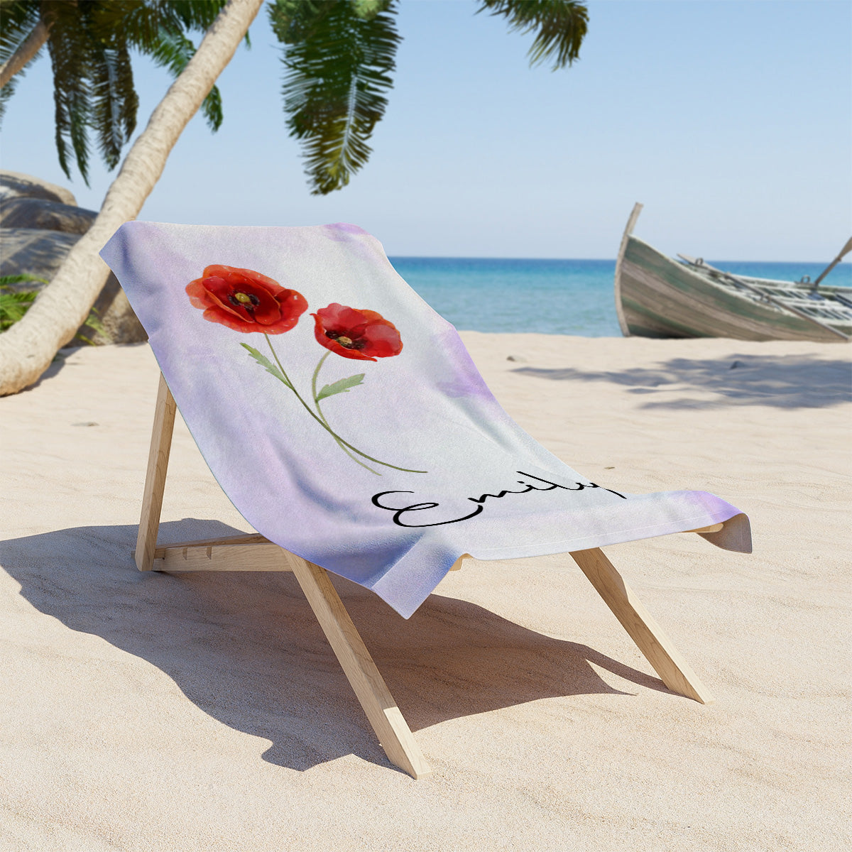 Beach Flower - Personalized Beach Towel