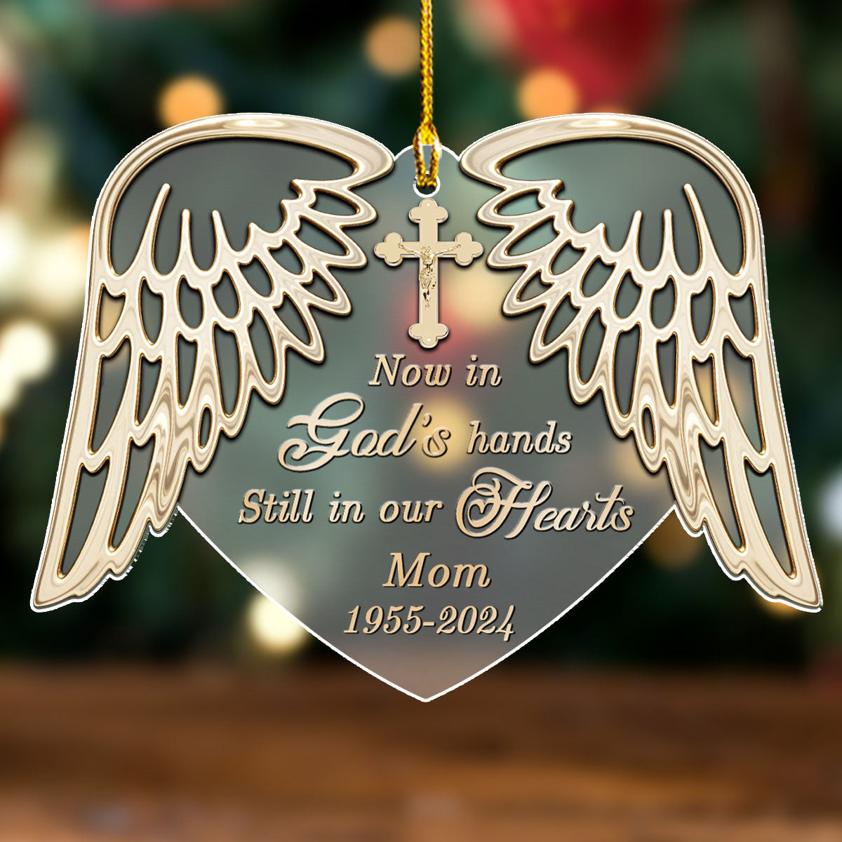 Custom Memorial Christmas Ornament, Sympathy Keepsake •  Still In My Heart - Personalized Frosted Acrylic Ornament