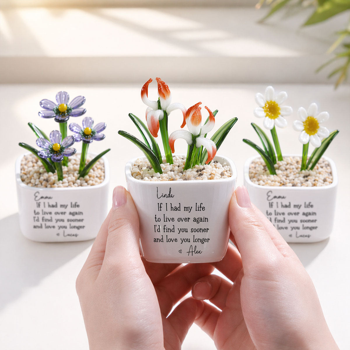 Love You Longer - Personalized Glass Birth Month Flower