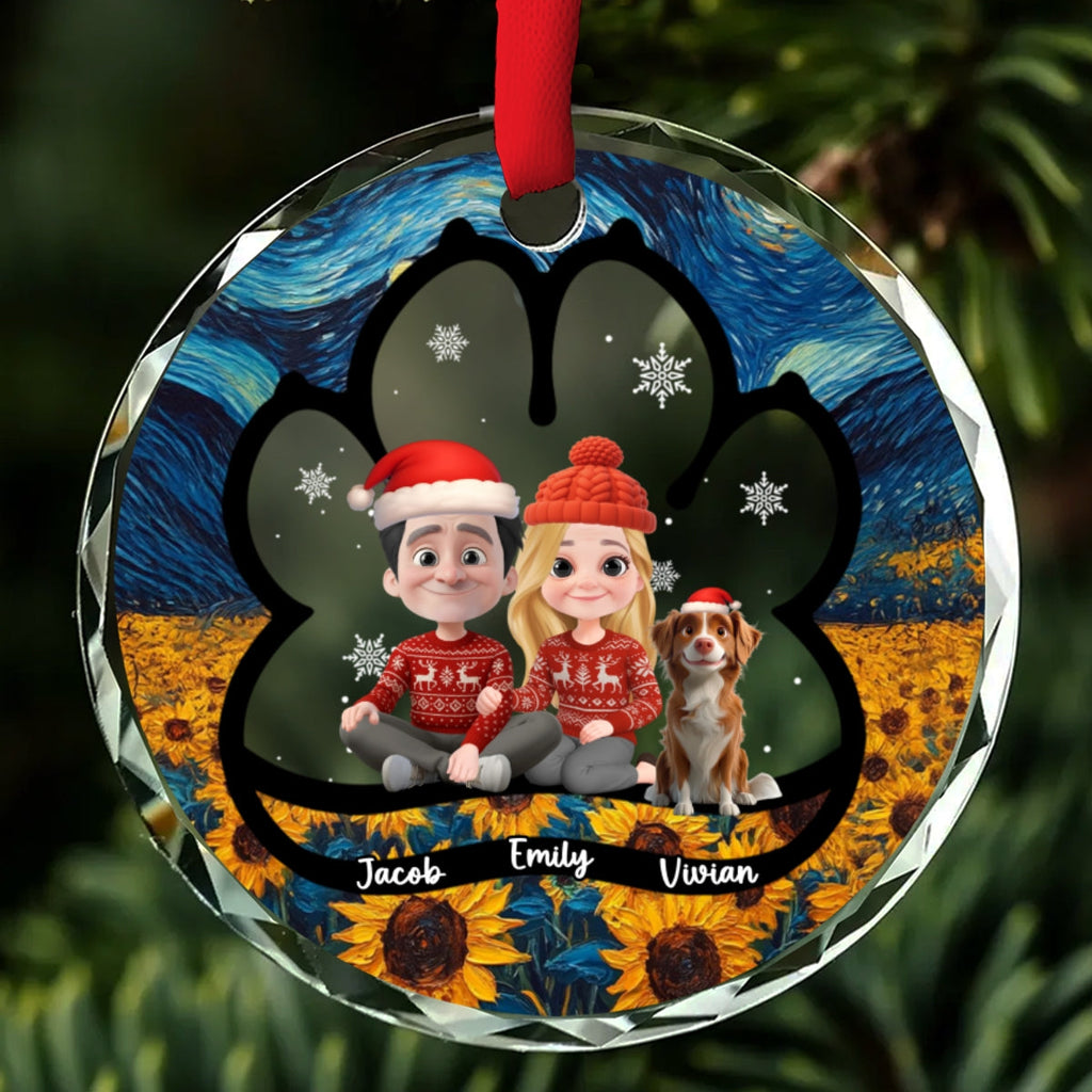 Custom Keepsake Christmas Ornament •  Here With Each Other - Personalized Glass Ornament