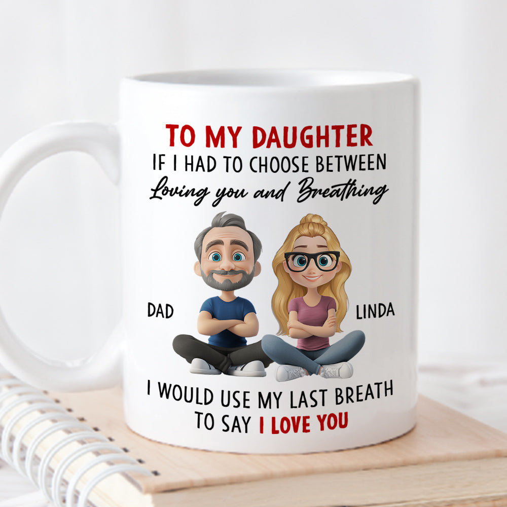 Custom Christmas & Birthday Gift for Daughter • Loved Beyond Words Always - Personalized Coffee Mug