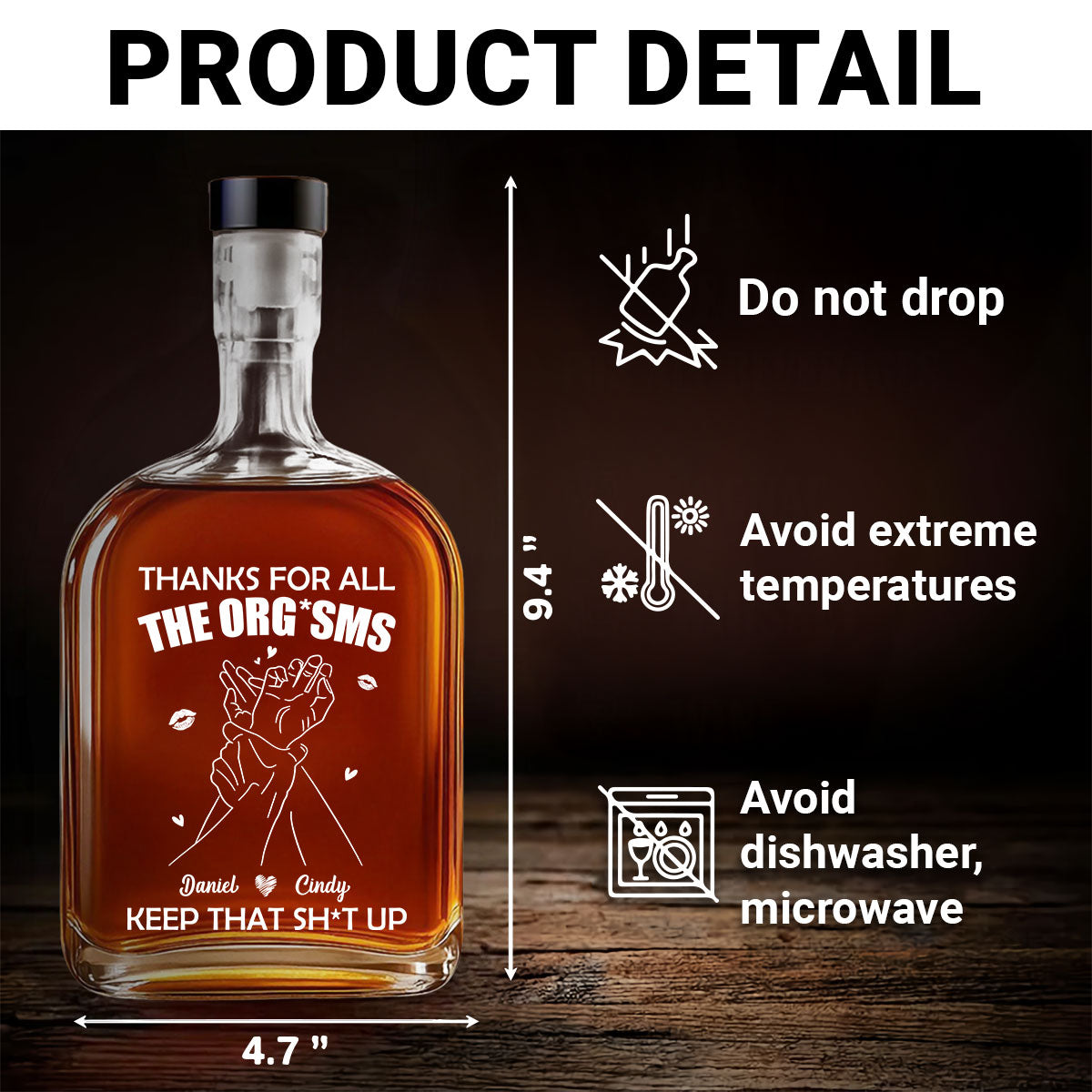 Thanks For All - Personalized Spirits Decanter