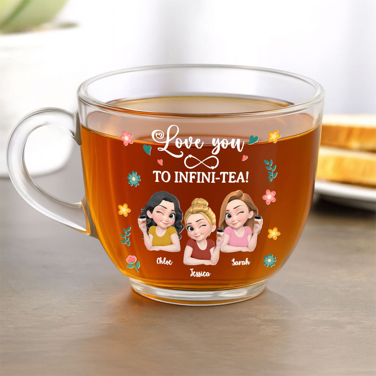 Always Love You - Personalized Glass Tea Cup