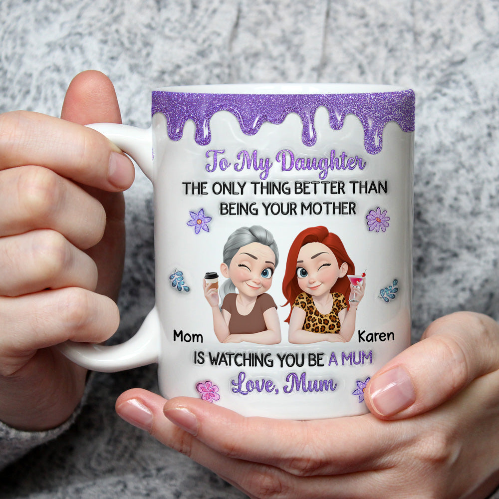 Custom Mother's Day Gift for Daughter • You And Your Kids - Personalized 3D Inflated Effect Mug