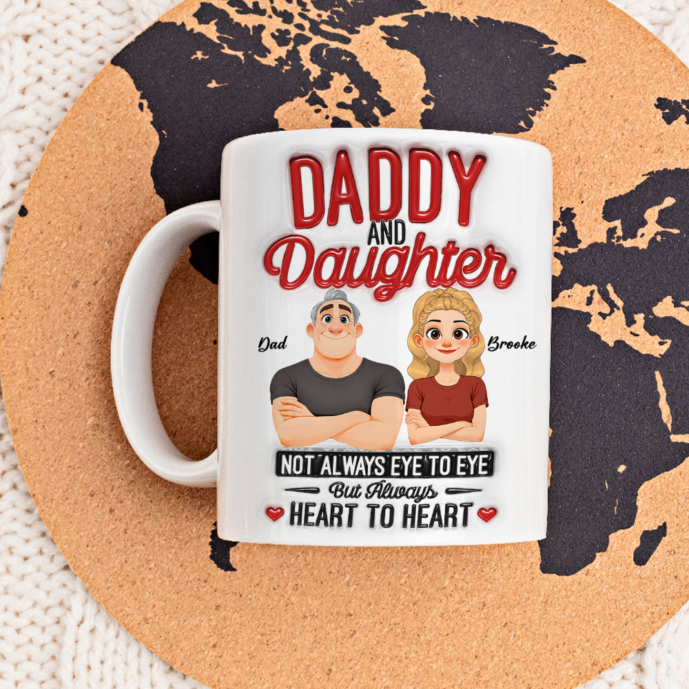 Custom Mother's Day Gift for Daughter • Forever Dad Daughter Love - Personalized 3D Inflated Effect Mug