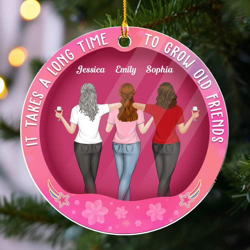 Custom Friendship Christmas Ornament, Best Friend Gift •  Best Friends Forever - Personalized Acrylic Ornament