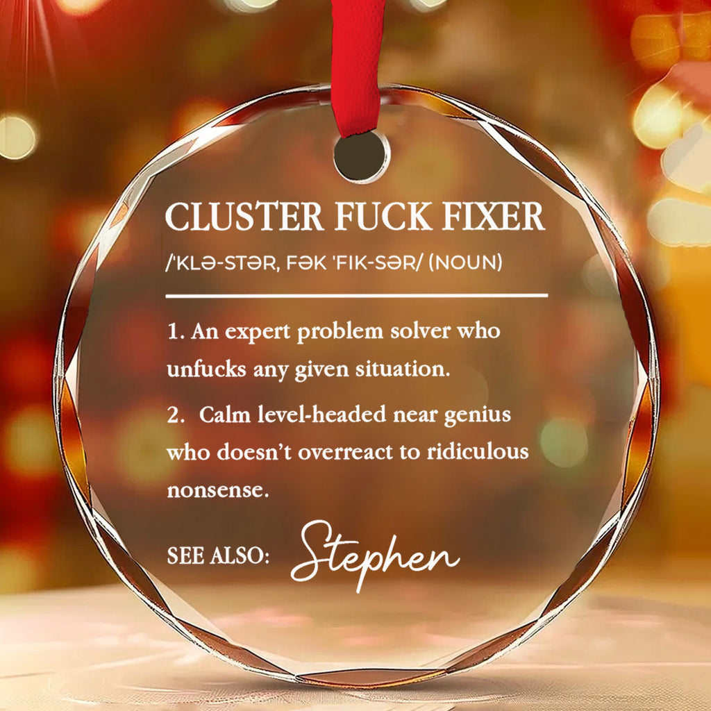Custom Keepsake Christmas Ornament •  Cluster Fixer - Personalized Glass Ornament