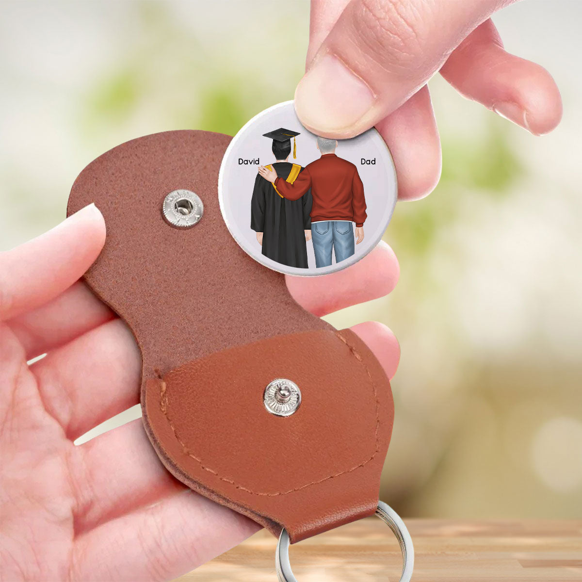 Custom Coin Keychain for Son, Father's Day Birthday Gifts • You Are Braver Strong Smarter - Personalized Pocket Hug