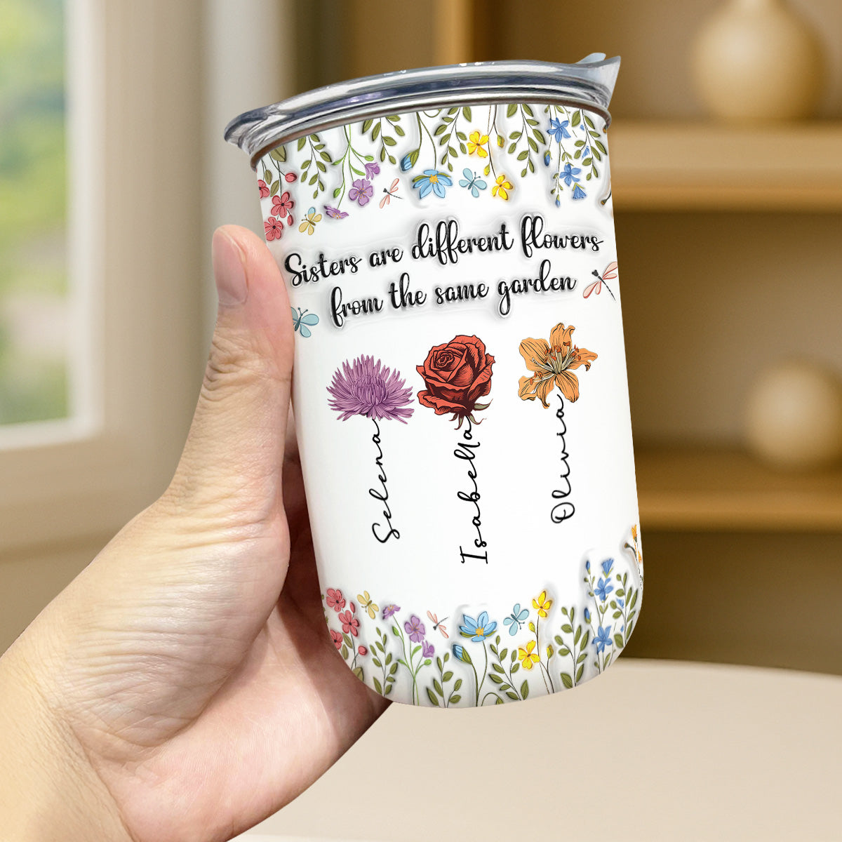 Custom Christmas Birthday Gifts For Sister • Custom Christmas Birthday Gifts For Sister • Sisters Are Different Flowers From The Same Garden - Personalized 10oz Tumbler