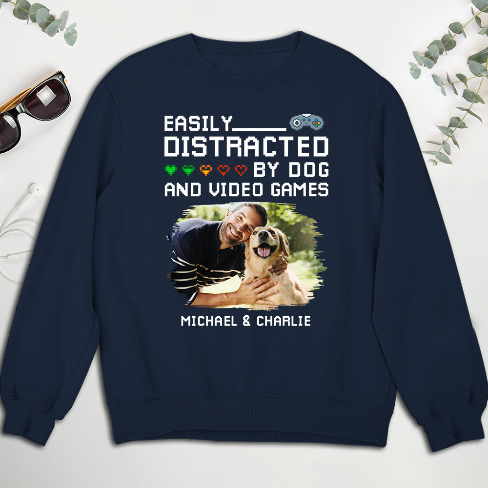 Custom Photo Christmas Anniversary Keepsake Gifts For Husband • Pause Game Pet Dog Photo - Personalized Shirt